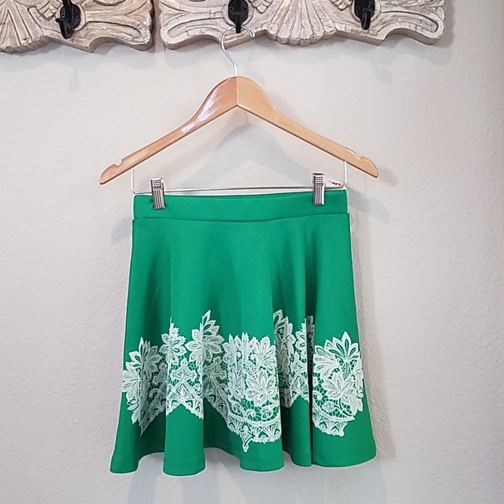 Kelly Green A-line skirt